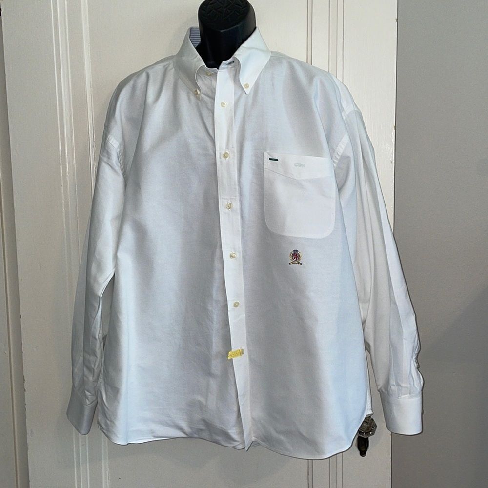 Vintage Tommy Hilfiger white cotton long sleeve shirt